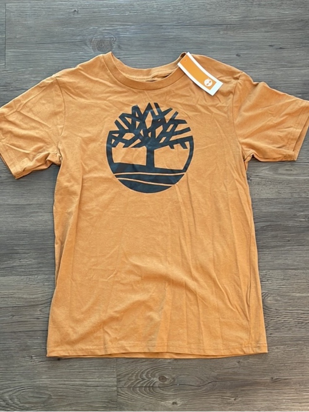 Timberland Logo Graphic Tee - Tan/Black Size Large (14/16) Big Boys NWT